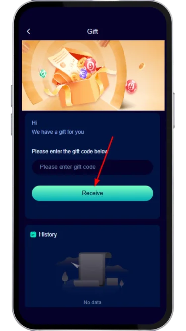 click on receive button